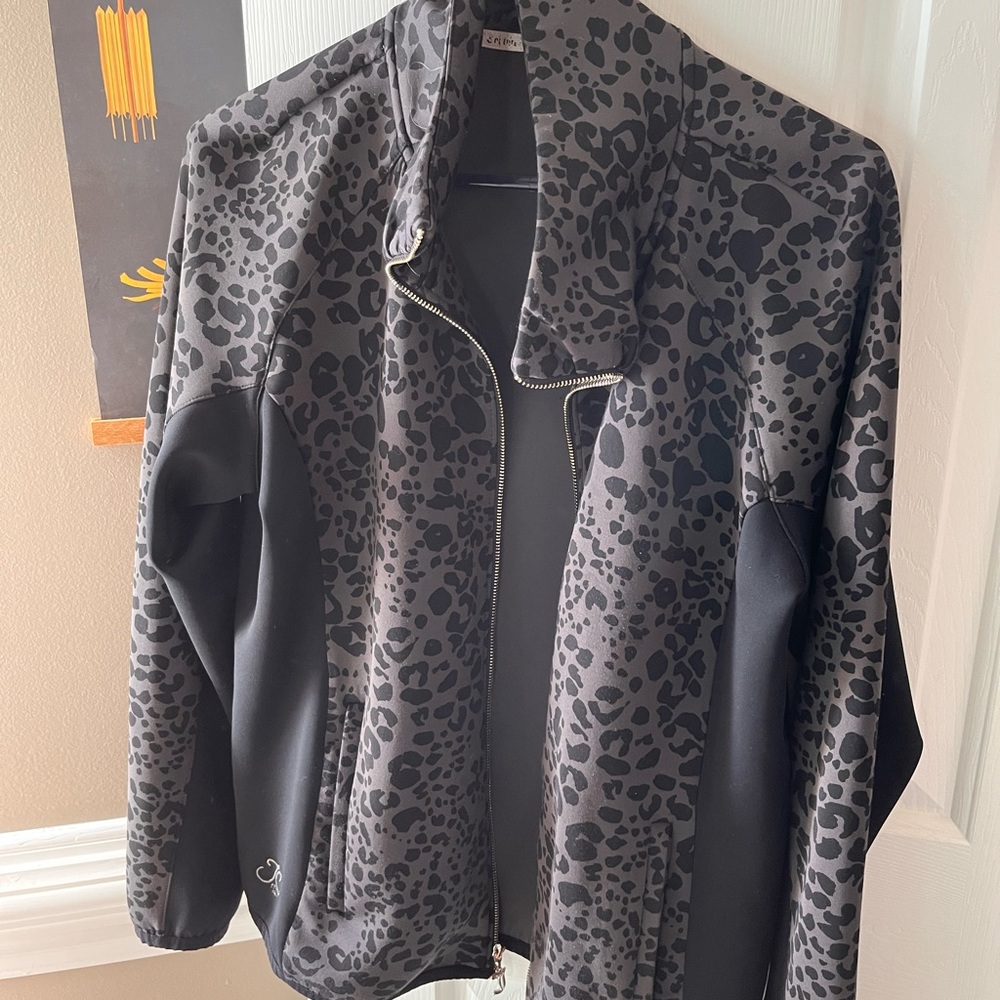 juicy couture leopard print athletic jacket